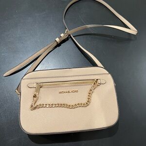 Michael Kors Tan Crossbody Bag with Gold Accents